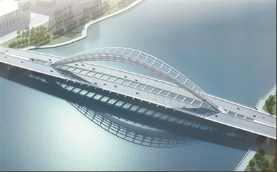 天津跨海河大桥安装钢结构 或明年六月竣工